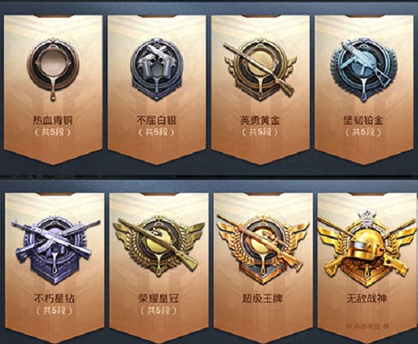 和平精英段位等级有哪些-段位等级顺序介绍