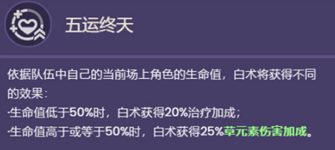 原神白术天赋怎么样 原神白术天赋详细介绍
